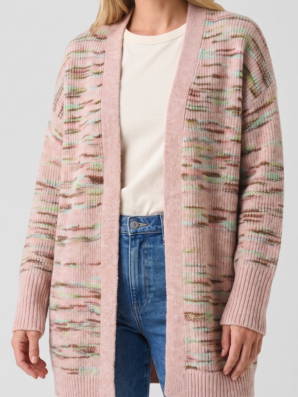 Anthropologie Oversized Women's Multicolor Knit Cardigan Sweater XL